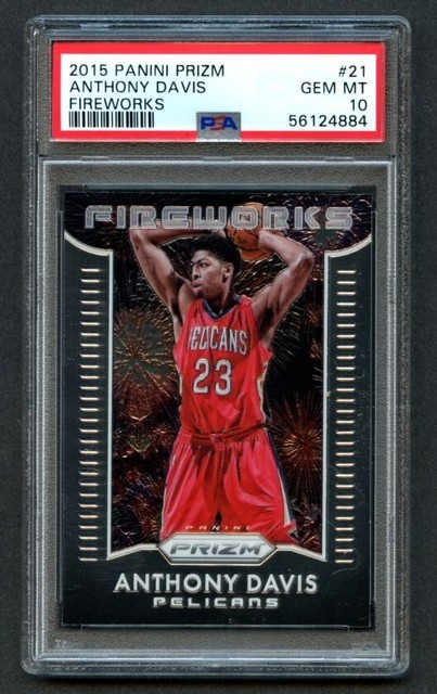 2015 Panini Prizm Fireworks ANTHONY DAVIS #21 PSA 10 GEM MT LA Lakers