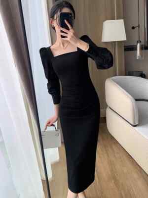 cheap bodycon dress Aces Cami Strap Ruffle Hem Mini Bodycon Dress Black
