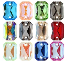 AUREA Crystals A3252 Octagon Sew-On Stones Crystals 2 Holes for Sewing