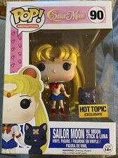 New Funko Pop Sailor Moon With Moon Stick And Luna #90 Hot Topic Exclusive