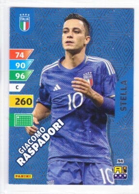 Adrenalyn Panini Esselunga 2024 Blue Card No. 94 Star Raspadori