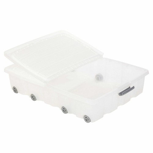 UnderBed Plastic Storage Box Wheeled Heavy Duty Container For Shoes Clothes Toys - Picture 6 of 10
