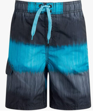 Kanu Boys' Reflection Quick Dry UPF 50 Beach Swim Trunk Zipline Black/Aqua XL