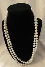 24" Faux White Pearls Necklace