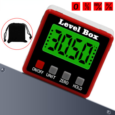 Digital Protractor Inclinometer Water Proof Level Box Digital Angle Finder Tool