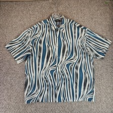 Vintage Monzini Collection Shirt Mens 2XL Short Sleeve Button Up