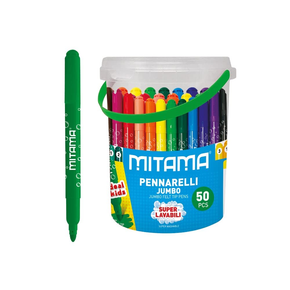 Feutres Jumbo qui s'effacent facilement : maxi stock pot de 50 feutres lavables 5 mm