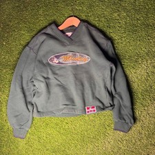 Vintage Mickey Co Disney Sweatshirt Forest Green V-Neck Plaid Patch 90s Large