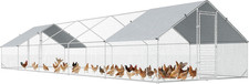 Pawhut Large Chicken Coop Metal Chicken Run with Waterproof and Anti-Uv Cover, S