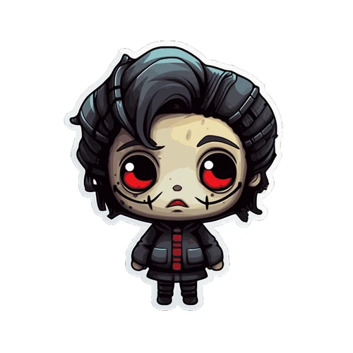 Gothic Chibi Horror Scary Self Adhesive Vinyl Sticker