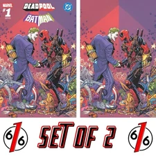 🔥🦇 MARVEL DC DEADPOOL BATMAN 1 GLEASON Trade & Virgin Variant Set LTD 1000