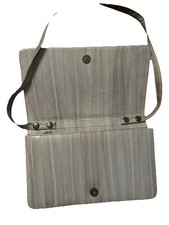 Y2K Genuine Eel Skin Clutch Purse Flap Handbag Vintage White Detachable Strap