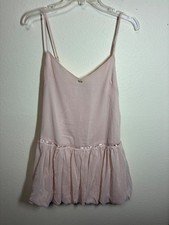 NWT RSQ Dress Boho Business Casual Retro Y2K Cottage Lined Pink Beige Size Large