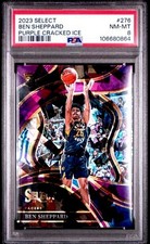 2023-24 Panini Select BEN SHEPPARD 276 Purple Cracked Rookie Card RC 35/99 PSA 8