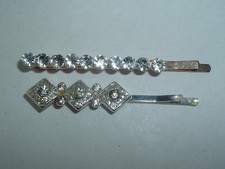 VINTAGE RHINESTONE BOBBY PINS UP DO HAIR ACCESSORY