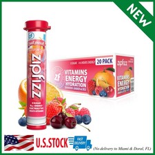 Zipfizz Daily Energy Drink Powder, Fruit Punch, 20 Pack 3-in-1 Sustained Energy,