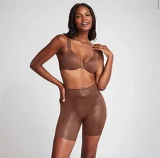 NWT~ Assets by Spanx sz M Chocolate Glow Foilded Mid Thigh Smoothing Sheer AQ53