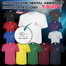 Personalised Embroidered Dental Assistant Tooth Dentist Logo T-Shirt Uniform
