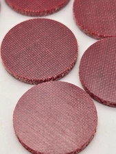 (10) .062" THICK RED SOUND BUFF CUE TIP PADS - PADS BETWEEN TIPS AND FERRULES