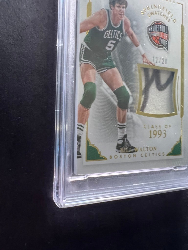 2015-16 National Treasures Bill Walton Patch /20 PSA 9 - Springfield 1/1 Signed view 5