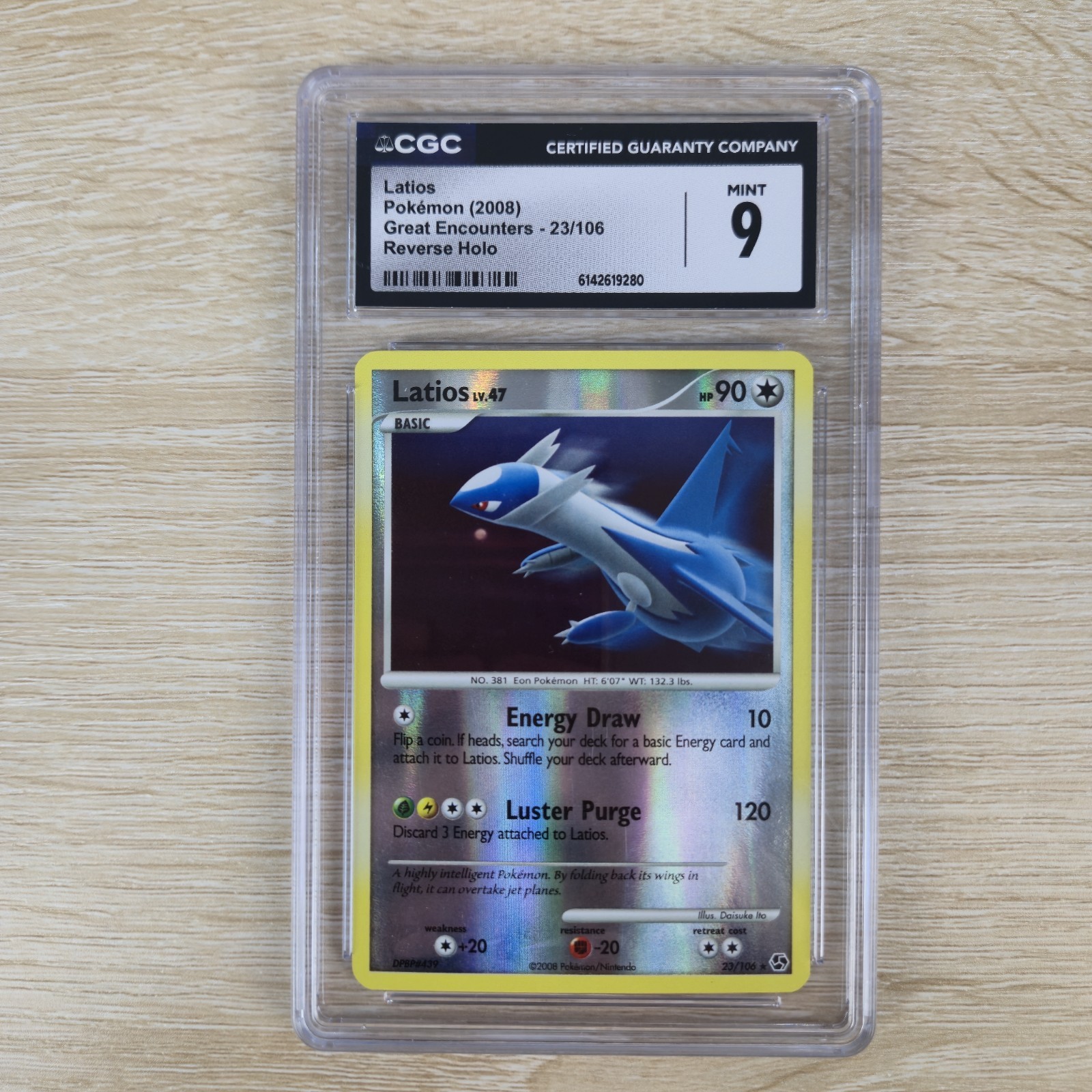 CGC 9 Latios 23/106 Great Encounters Reverse Holo Foil 2008 Pokemon Card