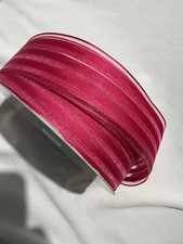 10 Yards 1.5 Inch Wired Ribbon Silky Hot Pink Striped Easter Spring Summer