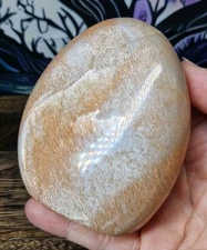 Flashy Peach Moonstone Crystal Free Form Carving 88x78mm 354g - Reduced