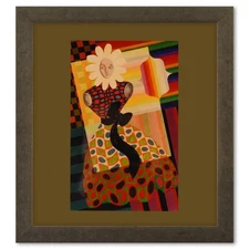 Victor Vasarely (1908-1997), "Fille - Fleur - 2 de la serie Graphismes 2" Framed