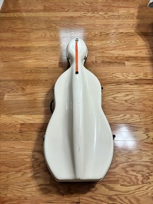 Fiberglass Cello Case with Wheels-Fits 4/4 Full Size Cello-Milk-White