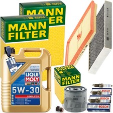 MANN INSPEKTIONSPAKET+5L LIQUI 5W-30 MOTORÖL passend für VW POLO V SEAT AUDI 1.0