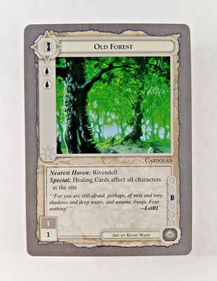 Old Forest - Middle Earth CCG card (1998 ICE) MECCG Silver Grey Border Reprint