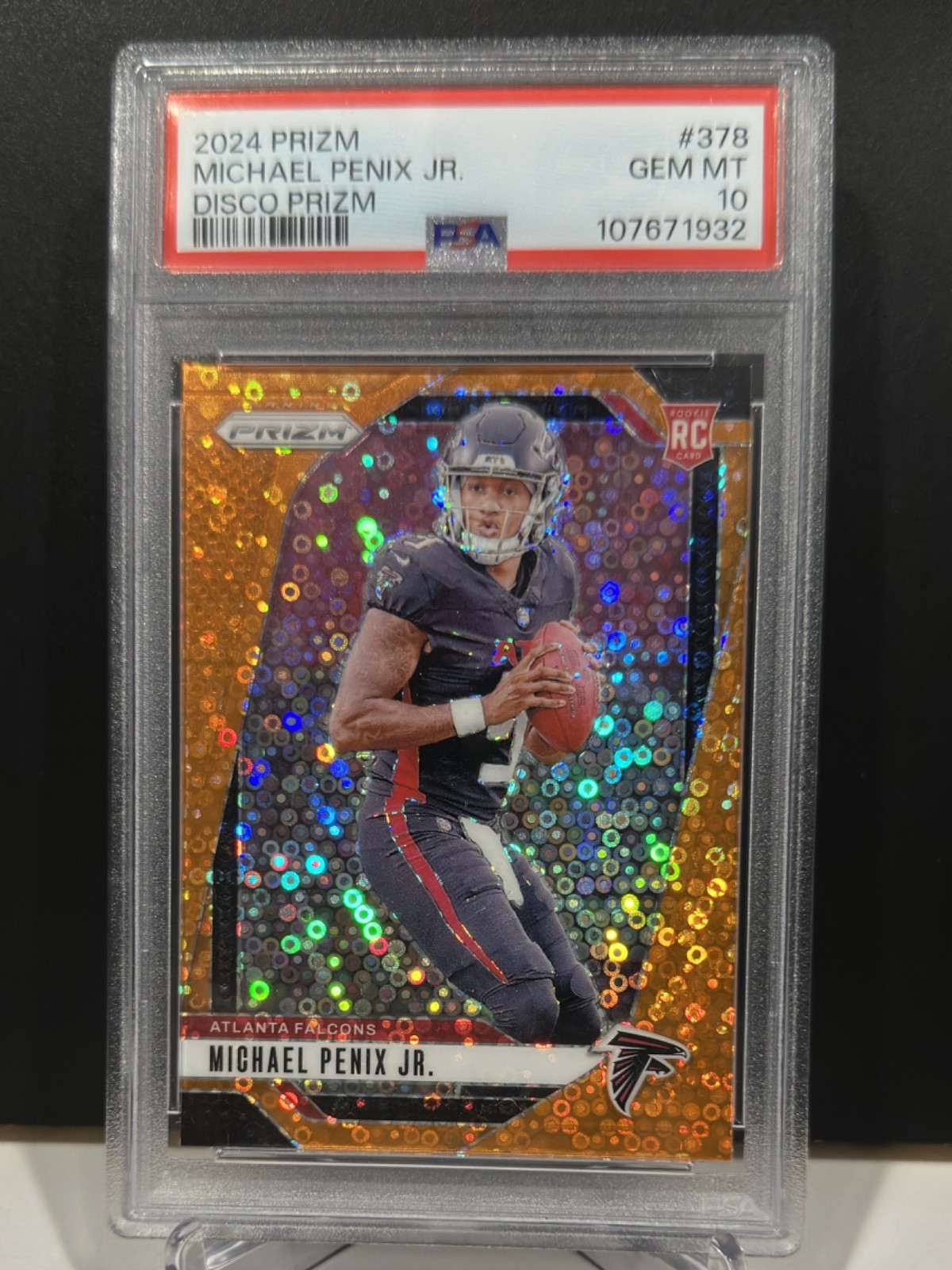 2024 Panini Prizm Michael Penix Jr. Rookie Disco Prizm #378 PSA 10 GEM MINT (RC)