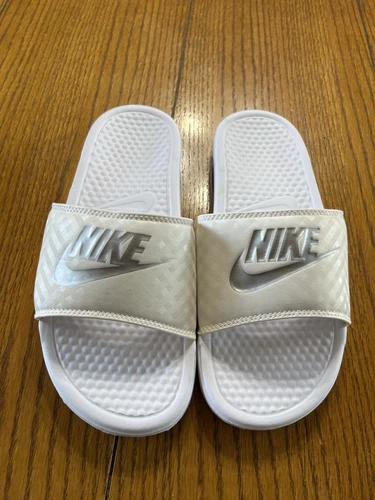 Sandali Nike bianco argento 343881 102 uomo 9 slide nuovi senza scatola (1154 cc)