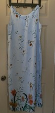 Spago Floral Maxi Summer Dress Womens Size 14 Sleeveless -w/tie -slits On Side