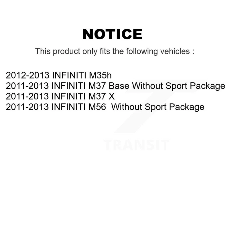 Transit Auto KGA-104889 Brake Disc and Pad Kit Front & Rear for INFINITI M37 M56 - Image 2 of 4