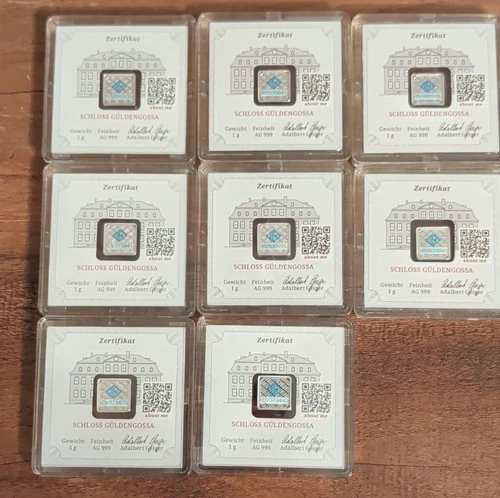 Geiger Edelmetalle 8x1g Silver Bar 999 Schloss Güldengossa 8g Total AG