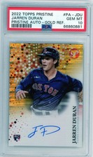 2022 Topps Pristine Jarren Duran Auto Gold Refractor  /50 RC PSA 10  #PA JDU