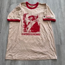 Vintage Tecate Beer Ringer T Shirt Mens Large Made in USA Graphic 70's/80's