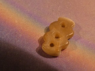 ANCIENT ASIAN MINOR WEST ASIA 3 HOLE SCULPTED SHELL COMPLEX BEAD 12 6.6 2.1 MM