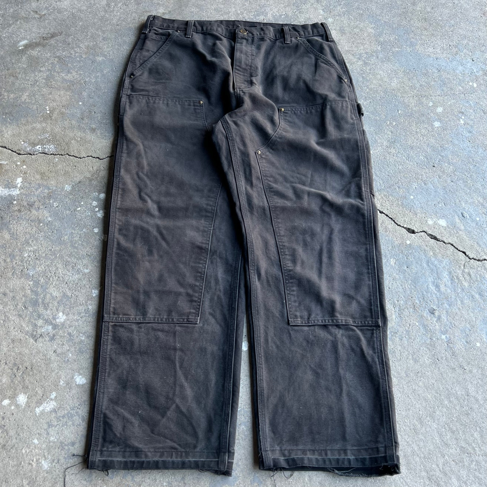 Vintage carhartt black y2k double knee work wear carpenter pants