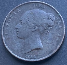 1854 Victoria Penny Copper Victorian Coin Lot E29