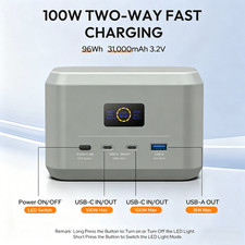 100W Portable Power Station 96Wh LiFePO4 Battery Fast Charging Power Bank