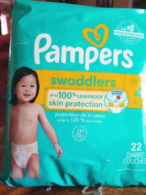 22 Count Pampers Swaddlers Diapers, Size 4 (15-34 lbs), Absorbent Keeps Baby Dry