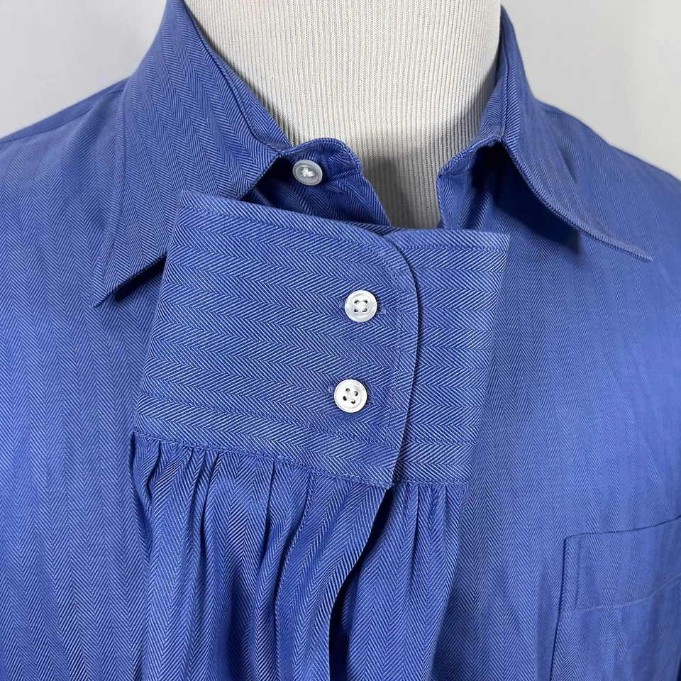 Camisa de Vestir John W Nordstrom 17 36 Azul Espiga 100% Algodón Formal Foto 4 de 4