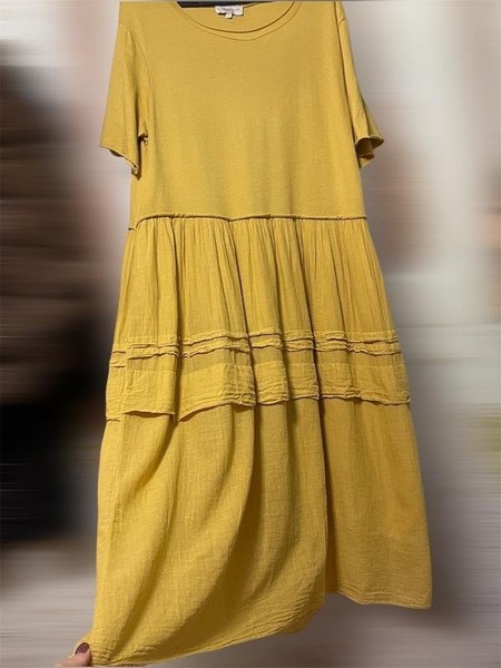 Women Nina Ricci Dress Mustard Knit 40 / L / 48