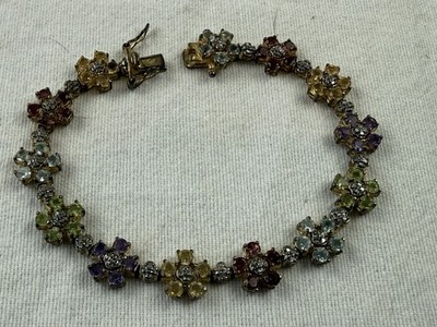 Vintage Sterling Silber 925 Armband 7'' bunt unsicher Hersteller