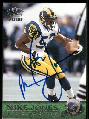 2000 Pacific MIKE JONES Signed Card autograph auto RAMS RAIDERS STEELERS SUPER B