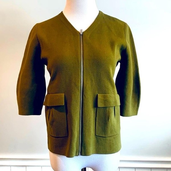 Women COS Sweater Khaki Cotton 38 / M / 46 #6RAA