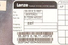 33.2215E.V007 00370421 LENZE - Reconditionné - Garantie 24 mois