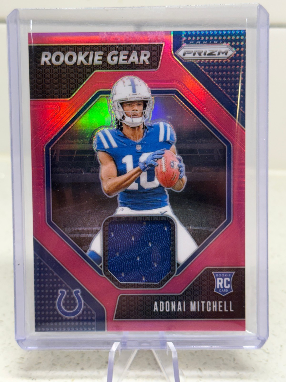 2024 Prizm Adonai Mitchell Rookie Gear RC Jersey Pink #RG-AML Colts 🔥